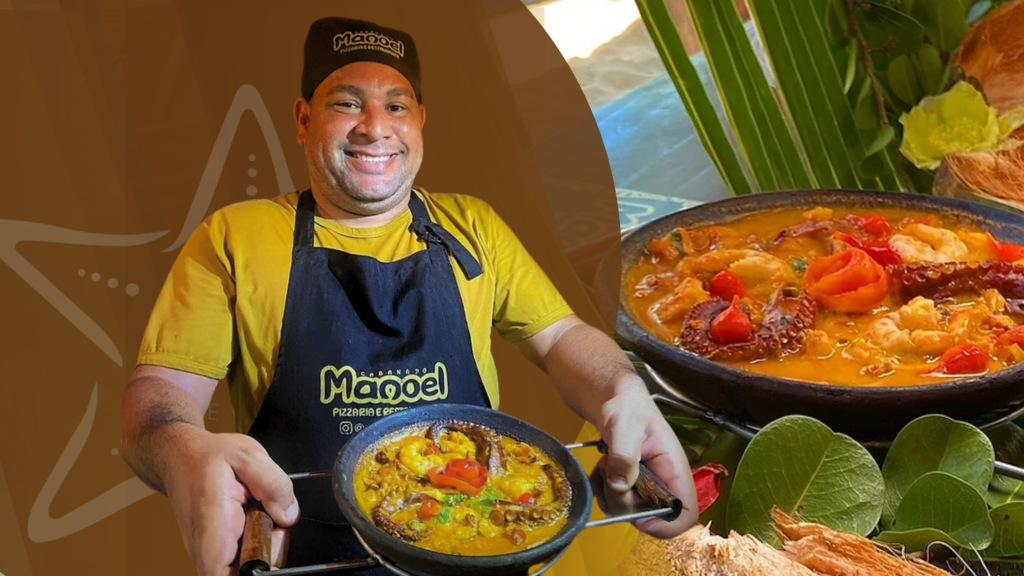 O Chef Aldo Balada, com sua paixão pela culinária e raízes profundas na Bahia, lidera a criação desta moqueca que é uma verdadeira jornada de sabores.